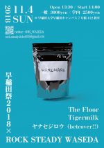 ROCK STEADY WASEDA、早稲田祭2018でライブイベント『HARUHARU』を開催。The Floor、Tigermilk、ヤナセジロウ(betcover!!)が出演